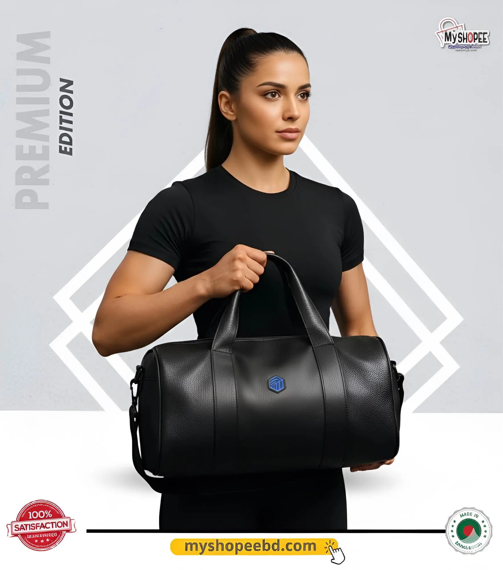 Picture of Trendy Black Gym Bag – Lightweight, Stylish & Perfect for Fitness Lovers | Travel-Friendly Sports Duffel with Smart Storage