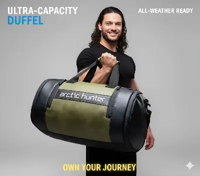 Picture of Next-Gen Premium Small Gym & Sports Duffel Bag – Unisex 4-in-1 Waterproof Travel, Fitness & Workout Bag | Compact, Stylish & Durable High-Quality Leather Gym Bag for Men, Women & Boys | Top Choice Sport & Gym Bag 2025