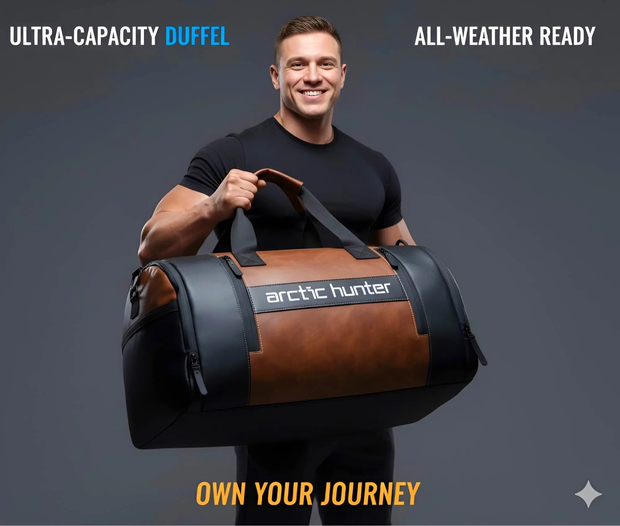 Picture of Next-Gen Premium Small Gym & Sports Duffel Bag – Unisex 4-in-1 Waterproof Travel, Fitness & Workout Bag | Compact, Stylish & Durable High-Quality Leather Gym Bag for Men, Women & Boys | Top Choice Sport & Gym Bag 2025