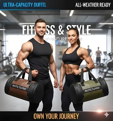 Picture of Next-Gen Premium Small Gym & Sports Duffel Bag – Unisex 4-in-1 Waterproof Travel, Fitness & Workout Bag | Compact, Stylish & Durable High-Quality Leather Gym Bag for Men, Women & Boys | Top Choice Sport & Gym Bag 2025
