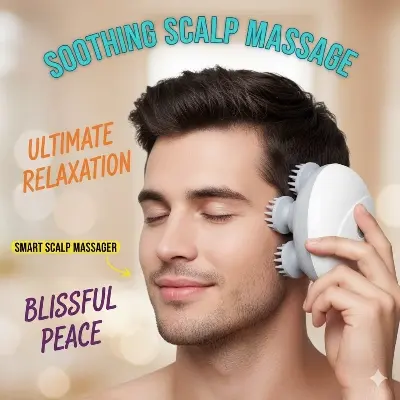 Picture of AMIR 4D Premium Electric Scalp & Body Massager – Handheld Wireless Head Scratcher with 96 Kneading Nodes, Red Light Therapy for Hair Growth, Stress Relief, Pain Relief & Pet-Friendly Use