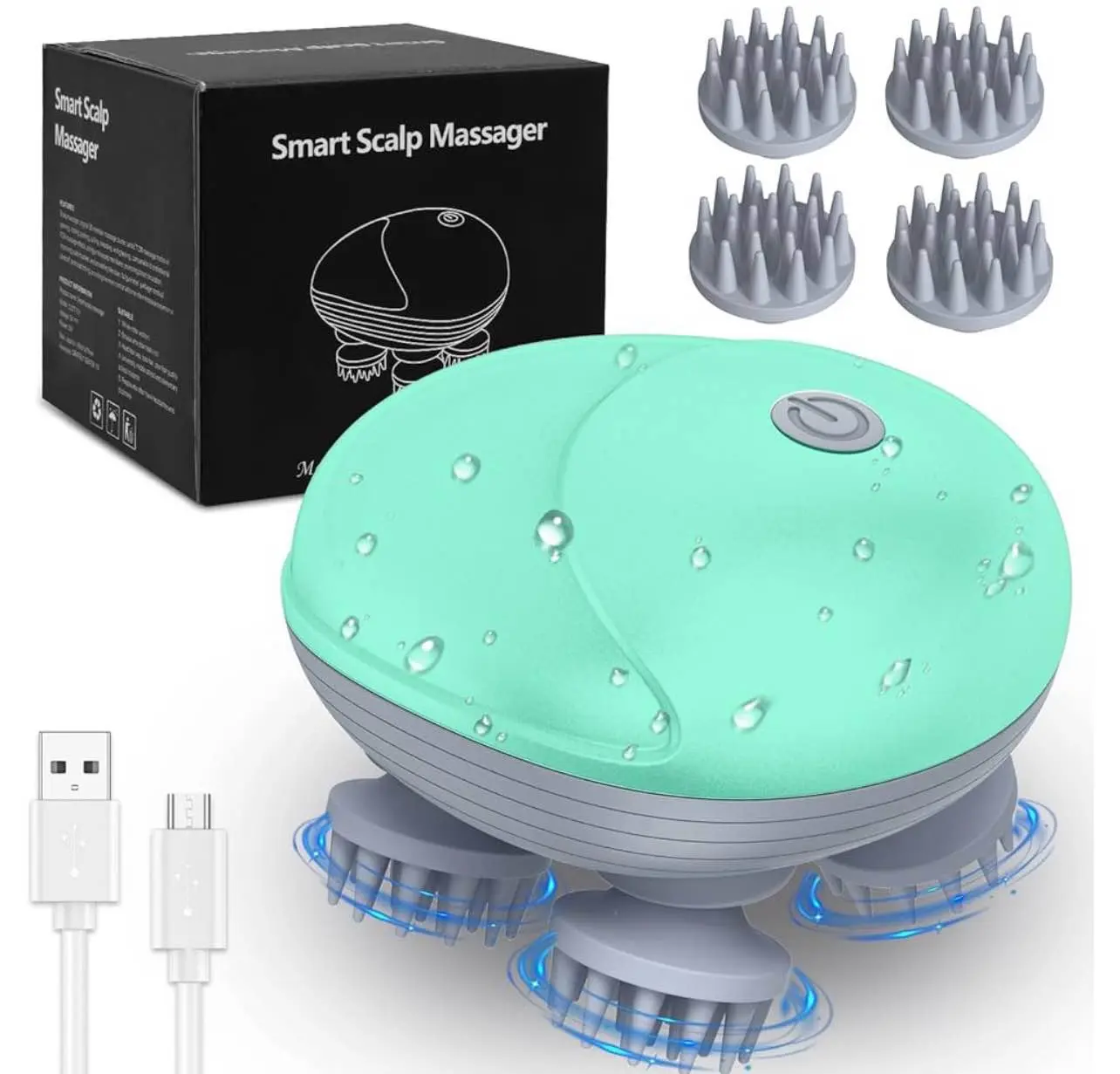 Picture of AMIR 4D Premium Electric Scalp & Body Massager – Handheld Wireless Head Scratcher with 96 Kneading Nodes, Red Light Therapy for Hair Growth, Stress Relief, Pain Relief & Pet-Friendly Use