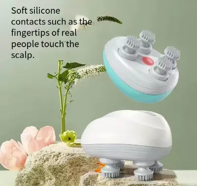 Picture of Smart Electric Scalp Massager for Men, Women, Cat & Dog Pets – Waterproof Rechargeable Head Massager with 4 Massage Heads & 3 Speeds for Hair Growth, Stress Relief & Relaxation