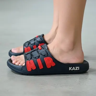 Picture of Men’s Black AIR Slides & Sandals – Trendy Fashionable Lightweight Comfortable Slippers & Shoes, New Design for Daily, Summer, Casual & Perfect Stylish Wear, Available in Black, Blue, White & Multiple Colors, Fashionable & Comfortable for All Ages