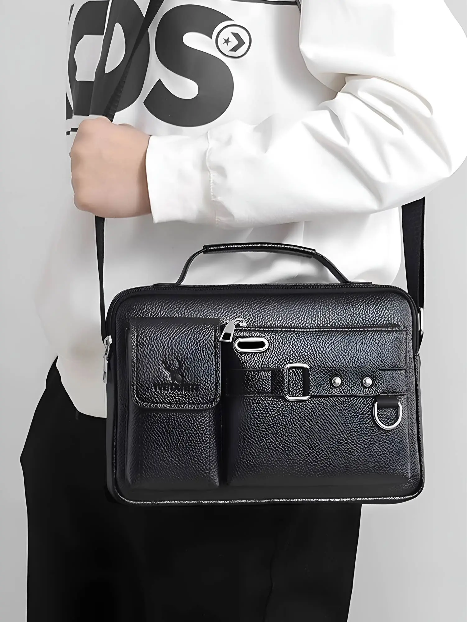 Picture of 🔥 Trendy Men's Business Crossbody Bag | Premium PU Leather Office Shoulder Messenger Bag for Men | Casual Handbag