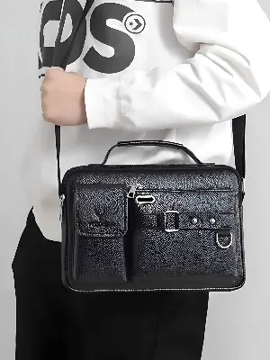 Picture of 🔥 Trendy Men's Business Crossbody Bag | Premium PU Leather Office Shoulder Messenger Bag for Men | Casual Handbag