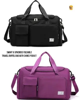 Picture of The Viral Pink Travel Duffel Bag: Premium Large Waterproof Weekend & Gym Bag with Dedicated Shoe Chamber (Also Available in Maroon)