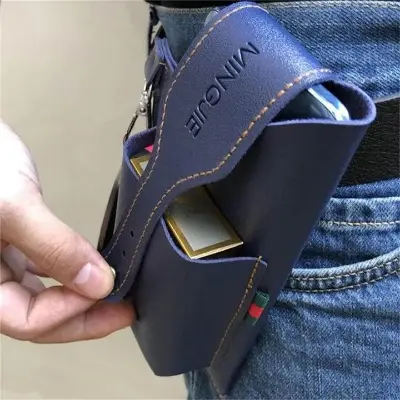 Picture of Trendy Men's PU Leather Tactical Belt Bag for Phone & Wallet | Multifunction Waterproof Crossbody Waist Holster