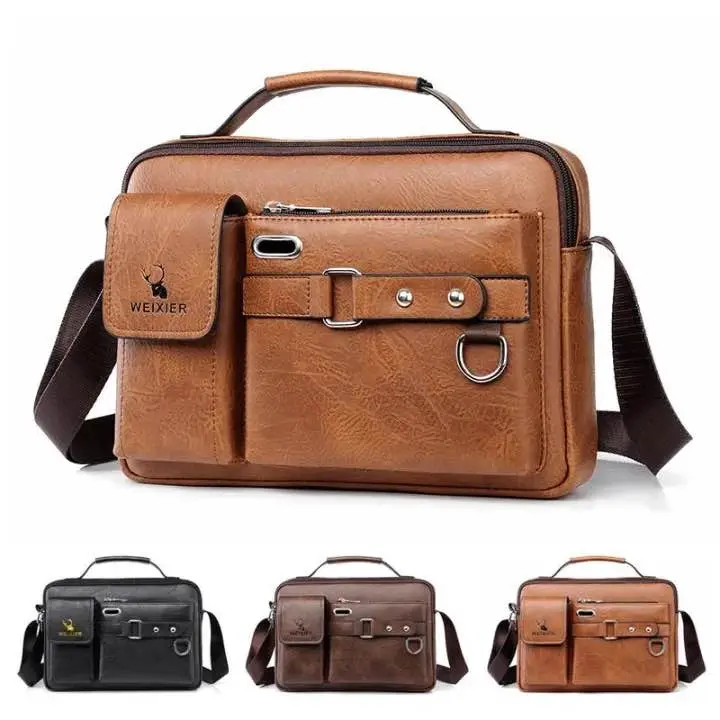 Picture of Premium Men’s PU Leather Messenger Bag – Multi Pocket Shoulder & Handbag for Everyday Use