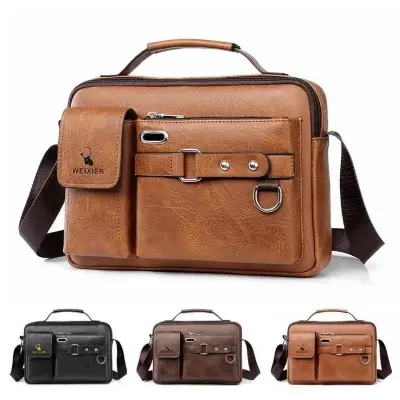 Picture of Premium Men’s PU Leather Messenger Bag – Multi Pocket Shoulder & Handbag for Everyday Use
