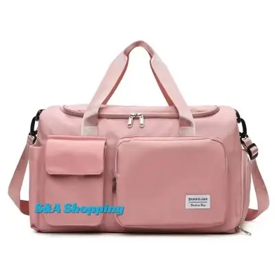 Picture of Premium Large Capacity Travel & Gym Duffel: The Ultimate Waterproof Bag with Smart Shoe & Wet Pockets (Purple & Pink Edition)