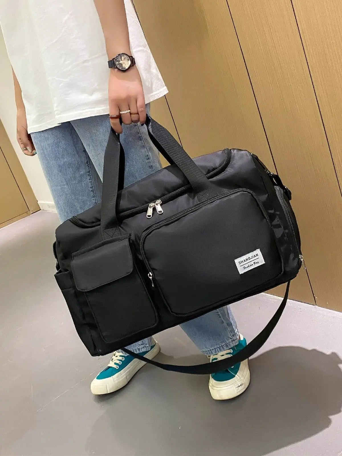 Picture of Viral Waterproof Travel Duffel Bag Large Capacity for Men & Women – Premium Black Gym & Weekend Bag with Shoe Pocket