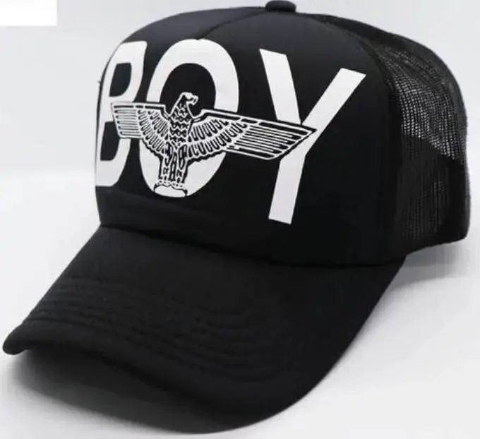 Picture of Trendy Marshmello & BOY Eagle Logo Black Trucker Cap Collection – Stylish Half Mesh Hat