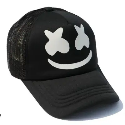 Picture of Trendy Marshmello & BOY Eagle Logo Black Trucker Cap Collection – Stylish Half Mesh Hat