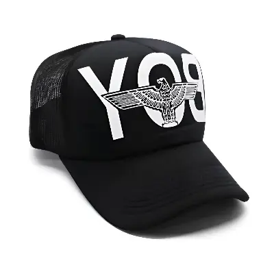 Picture of Final Polished Version (Recommended): Premium Marshmello & BOY Eagle Trucker Cap Collection – Trendy Half Net Mesh Snapback Foam Cap for Men & Women | Unisex Stylish Black Fashion Cap