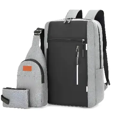 Picture of Cross-Border Premium 3-in-1 Laptop Backpack Set – USB Rechargeable Multifunction Business & Travel Bag for Men | Large Capacity, Waterproof, Stylish School & Computer Backpack
