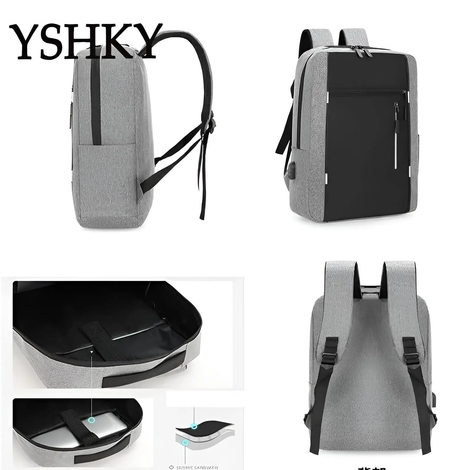 Picture of Cross-Border Premium 3-in-1 Laptop Backpack Set – USB Rechargeable Multifunction Business & Travel Bag for Men | Large Capacity, Waterproof, Stylish School & Computer Backpack