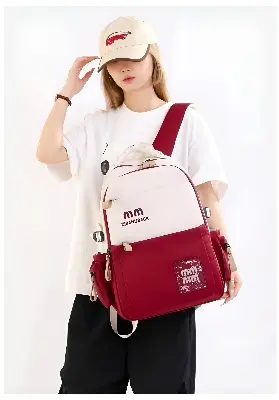 Picture of ZIRANUBACK Two-Tone Casual College Backpack | Fashionable Large Capacity School Bag for Teenagers (Girls & Boys) | Lightweight Travel & Laptop Bag