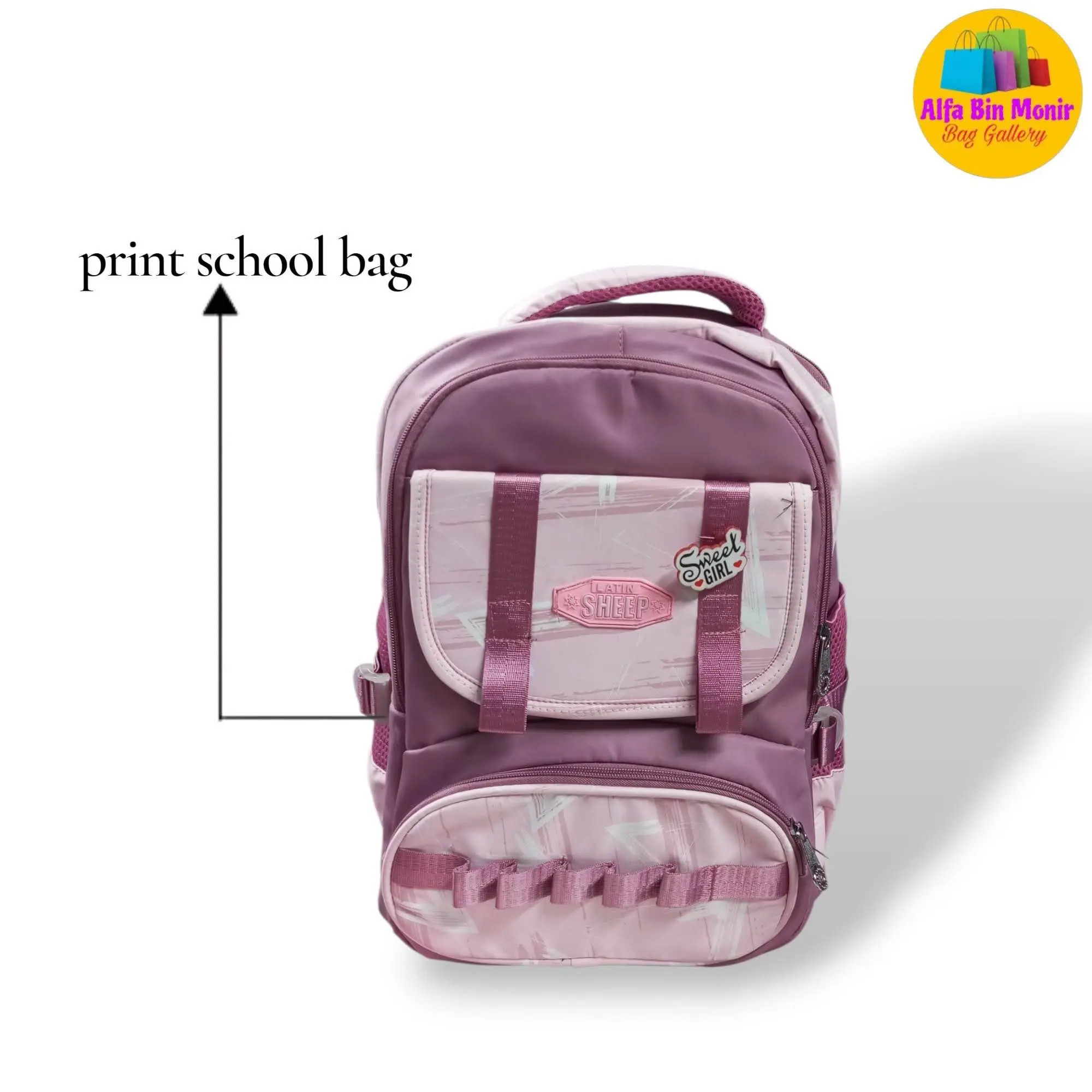 Picture of Latin Sheep ICON Premium School Bag | VIRAL Korean Fashion Large Capacity Nylon Backpack for Boys & Girls | Best Seller Colour Block