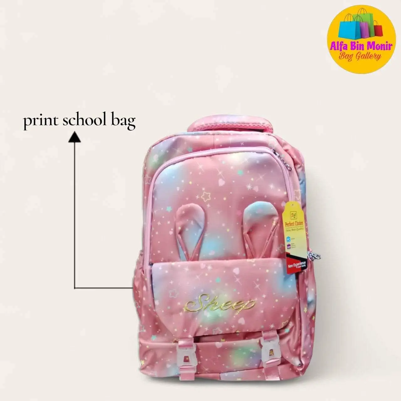 Picture of 🔥 [NEW] Latin Sheep ICON Premium School Bag | Korean Style Large Capacity Nylon Backpack for Boys & Girls | 4-Colour Trendy Design