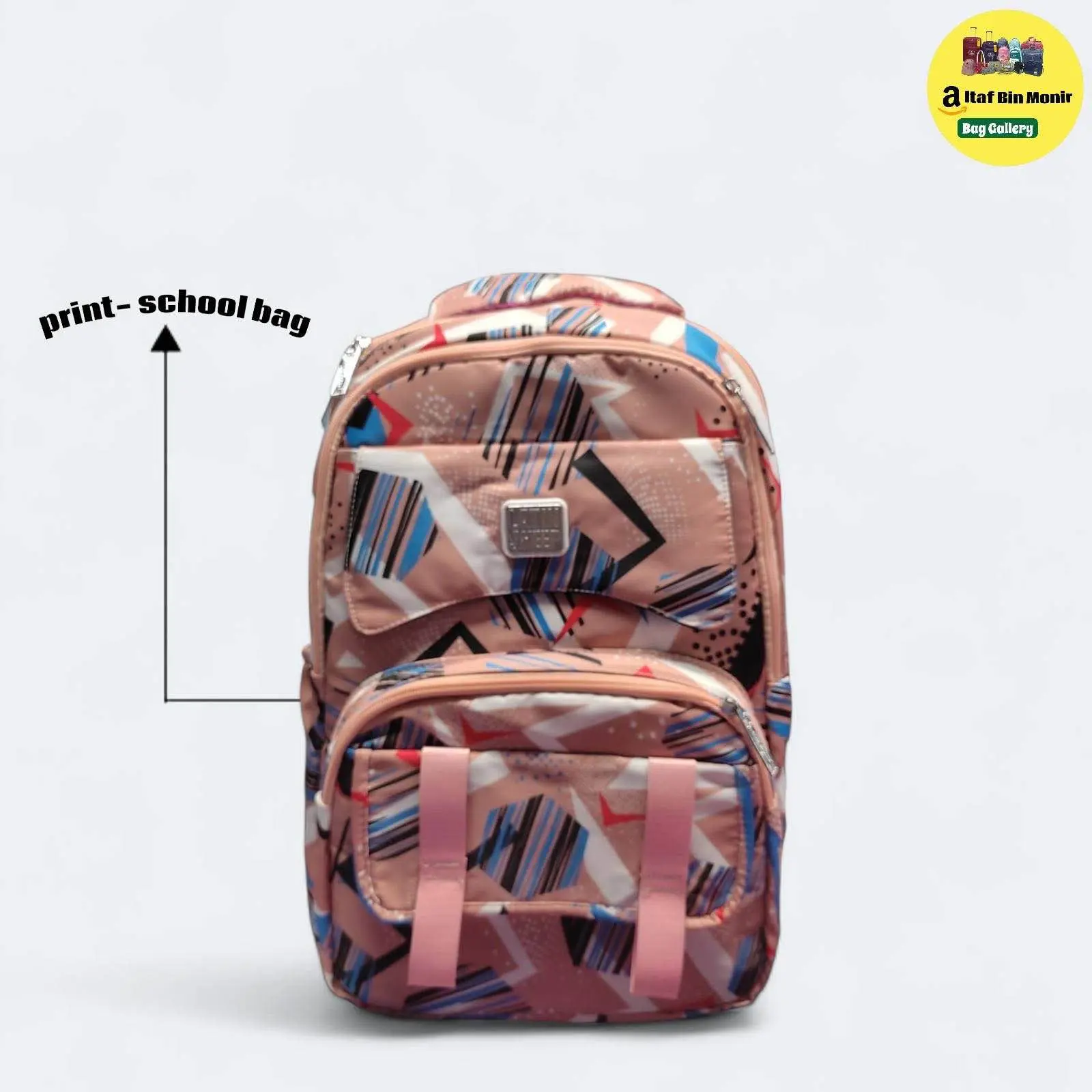 Picture of Girls Stylish Backpack (Korean Cute Print) | Waterproof School Bag for Kids & Teens | Large Capacity, Best Quality, Pink Purple Galaxy