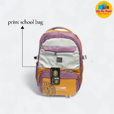 Picture of Cute Korean Version Fashionable Latin Sheep 4-Colour School Bag | Premium Waterproof College Backpack for Boys & Girls
