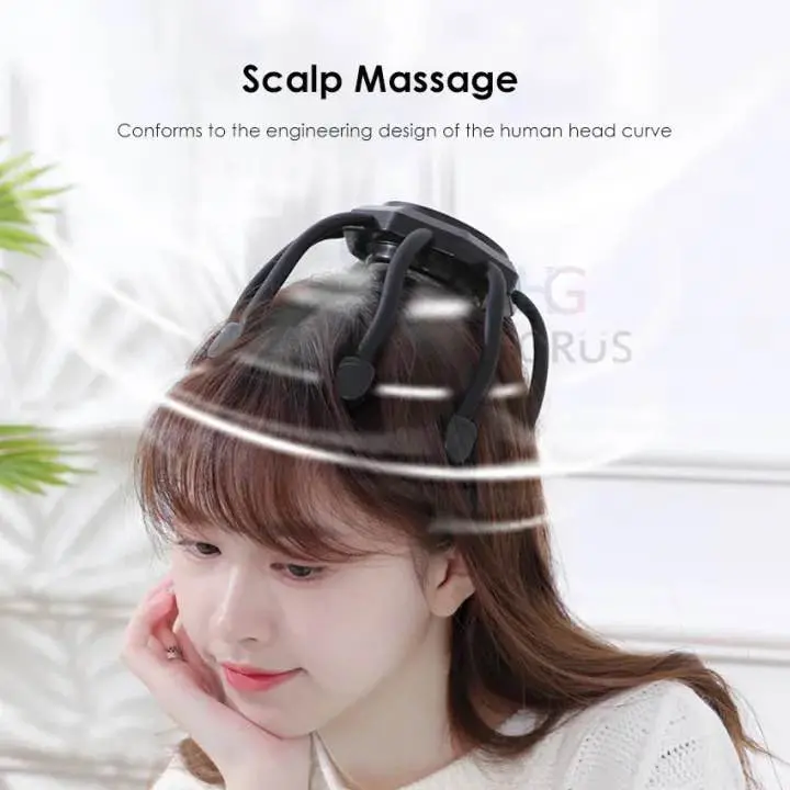 Picture of HEGRU Premium 3-Mode Electric Octopus Claw Head & Scalp Massager – Therapeutic Vibration for Stress Relief, Headache Relaxation & Better Sleep | Portable Rechargeable Head Spa Device for Men & Women