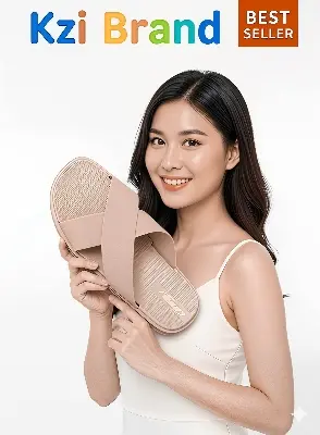 Picture of Kazi Brand Best Seller - Trendy Cross-Strap Flat Slides for Women | Soft Comfortable Platform Slippers | Fashionable Beach & Home Sandals |