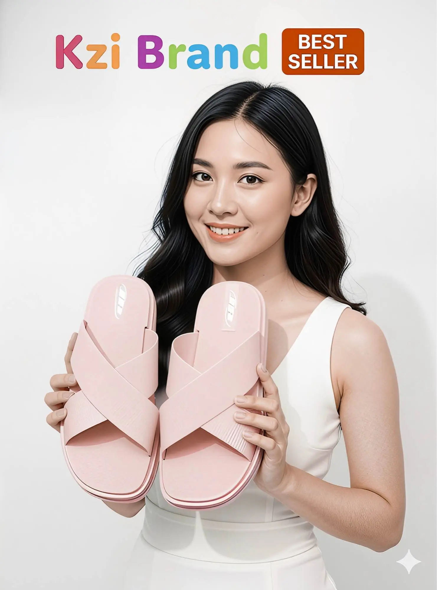 Picture of Kazi Brand Best Seller - Trendy Cross-Strap Flat Slides for Women | Soft Comfortable Platform Slippers | Fashionable Beach & Home Sandals |