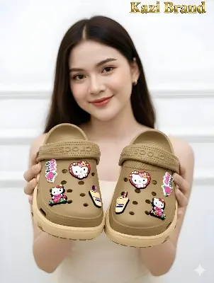 Picture of Trending New EVA FunCharm Duo Color Unisex Clogs – Stylish Non-Slip Sandals with Cute Charms  aro uniqe