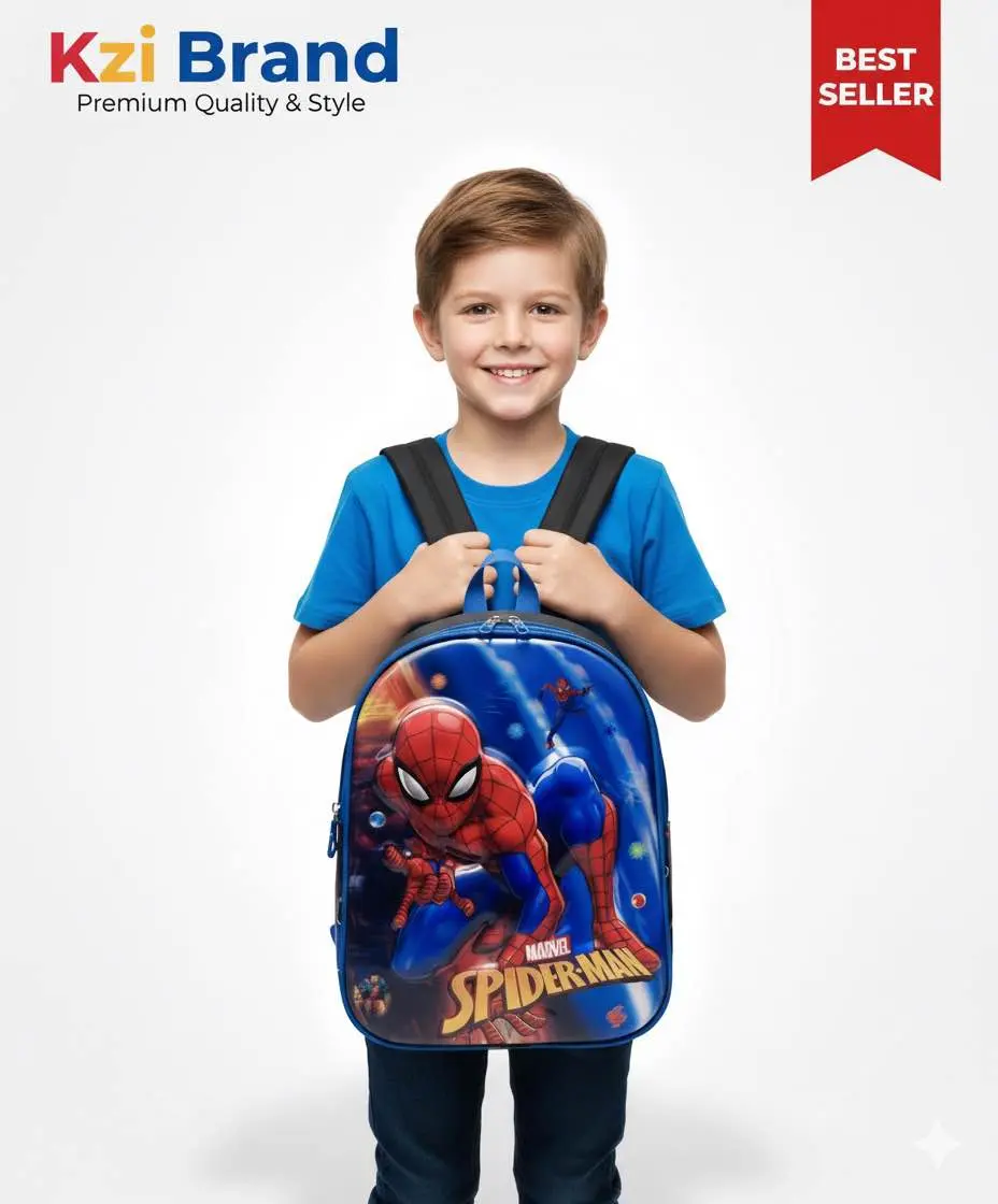 Picture of Marvel Spider-Man Kids Backpack - School Bag for Boys & Girls - 3D Embossed Spiderman Bag - Children's School Bag - Kazi Brand Best Seller