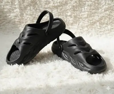 Picture of VIRAL TREND] Men's/Unisex EVA Clog Sandal | Lightweight Soft Rubber Slides | Black & Blue Color Available | Non-Slip Comfortable Hole Shoe with Back Strap