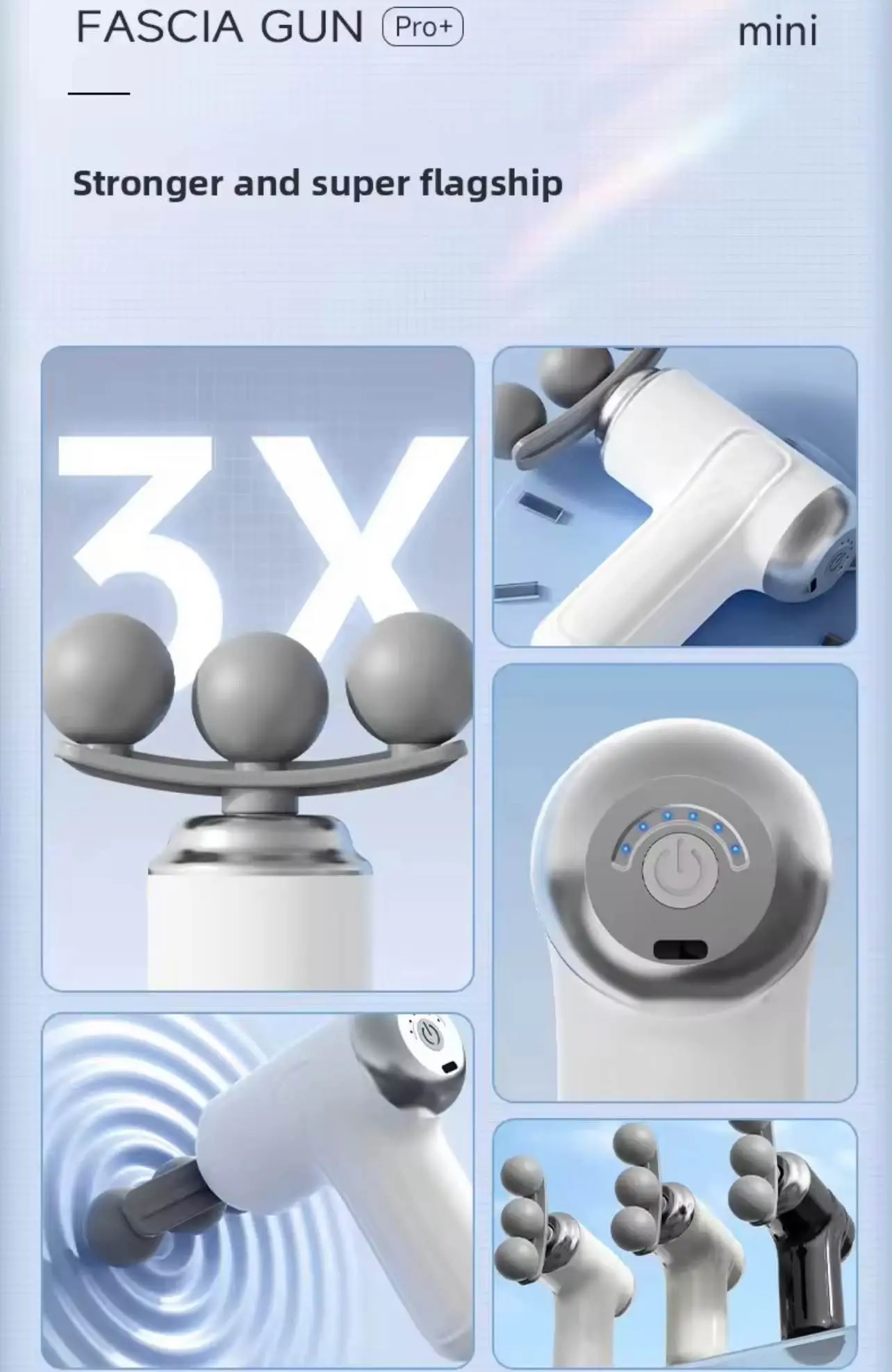 Picture of [6-in-1 Pro] Fascia Massage Gun – 6-Speed Silent Deep Tissue Percussion Body Massage | Wireless & Rechargeable | Full Body Pain Relief for Athletes & Home Gym | Portable Muscle Recovery Tool