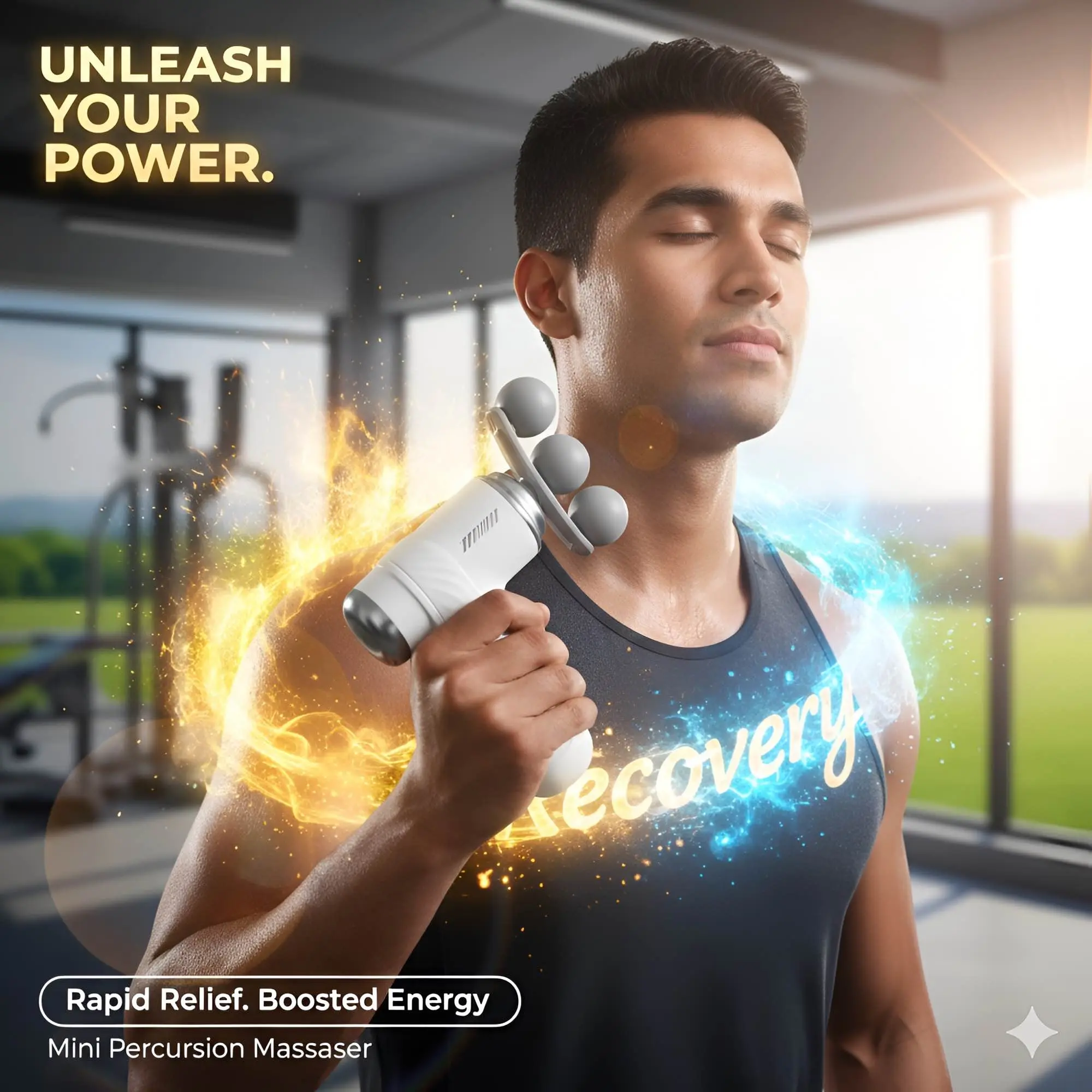 Picture of 🔥 6 Speed Pocket Fascia Massage Gun – 9 Interchangeable Heads | Deep Tissue Percussion | Full Body Pain Relief | Wireless & Rechargeable | Quiet Muscle Recovery for Athletes & Home