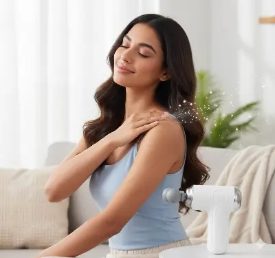 Picture of 🔥 6 Speed Pocket Fascia Massage Gun – 9 Interchangeable Heads | Deep Tissue Percussion | Full Body Pain Relief | Wireless & Rechargeable | Quiet Muscle Recovery for Athletes & Home