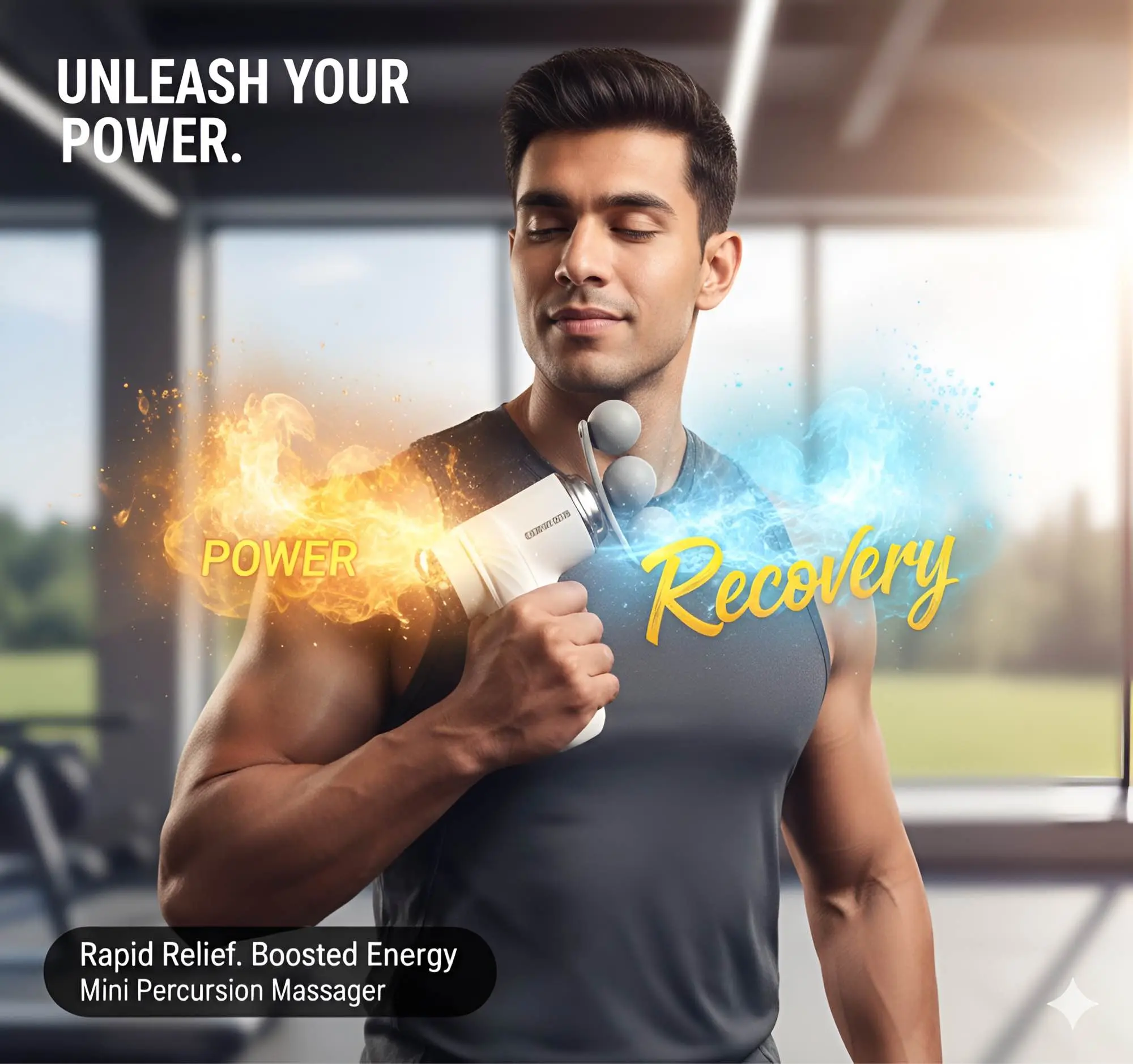 Picture of 🔥 6 Speed Pocket Fascia Massage Gun – 9 Interchangeable Heads | Deep Tissue Percussion | Full Body Pain Relief | Wireless & Rechargeable | Quiet Muscle Recovery for Athletes & Home