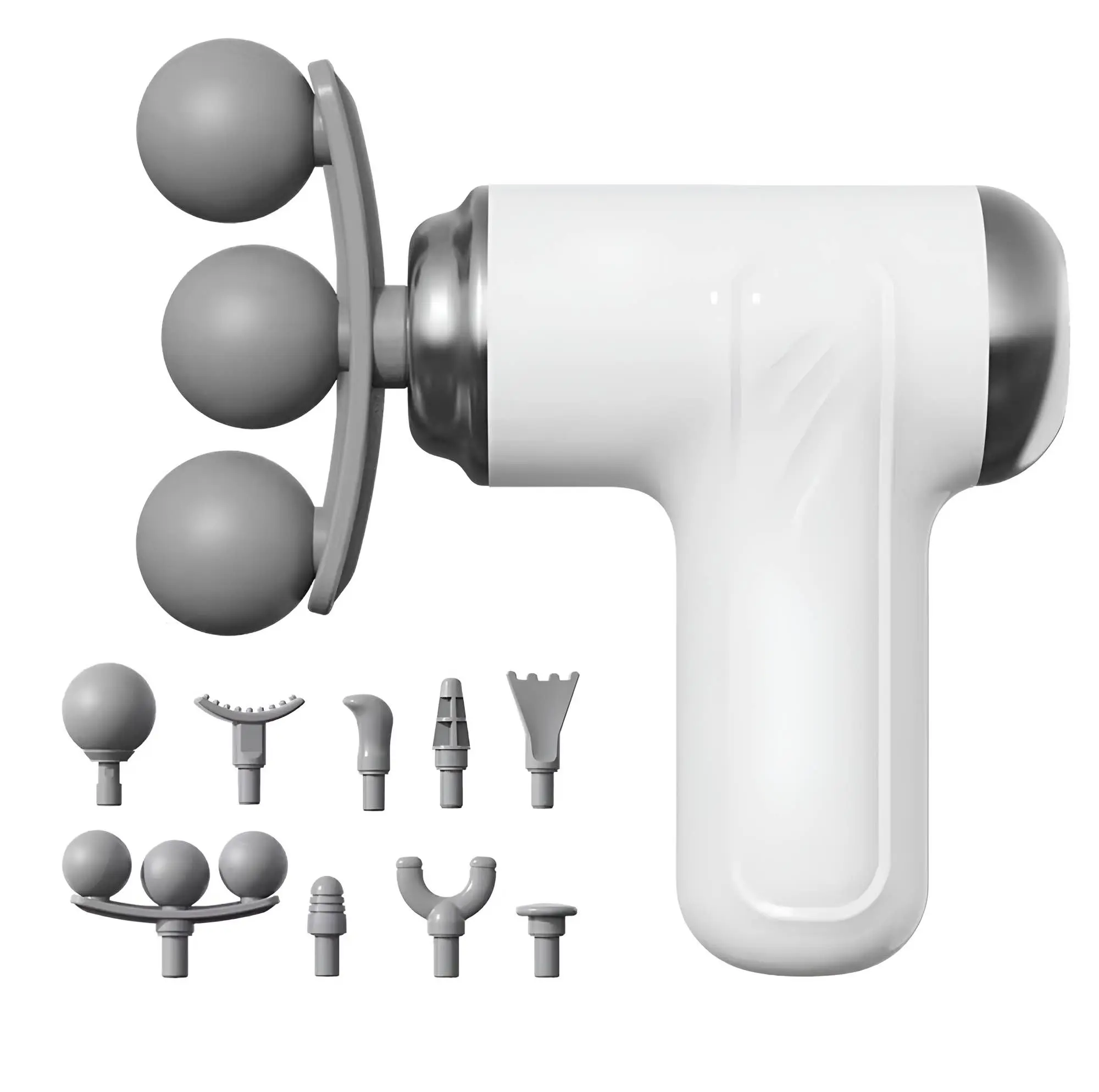 Picture of 6 Speed Mini Massage Gun Three-head Big Area Deep Tissue Percussion Relieve Fatigue Wireless Electric Massage Gun