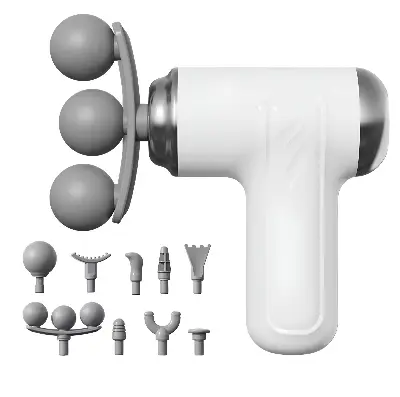 Picture of 6 Speed Mini Massage Gun Three-head Big Area Deep Tissue Percussion Relieve Fatigue Wireless Electric Massage Gun