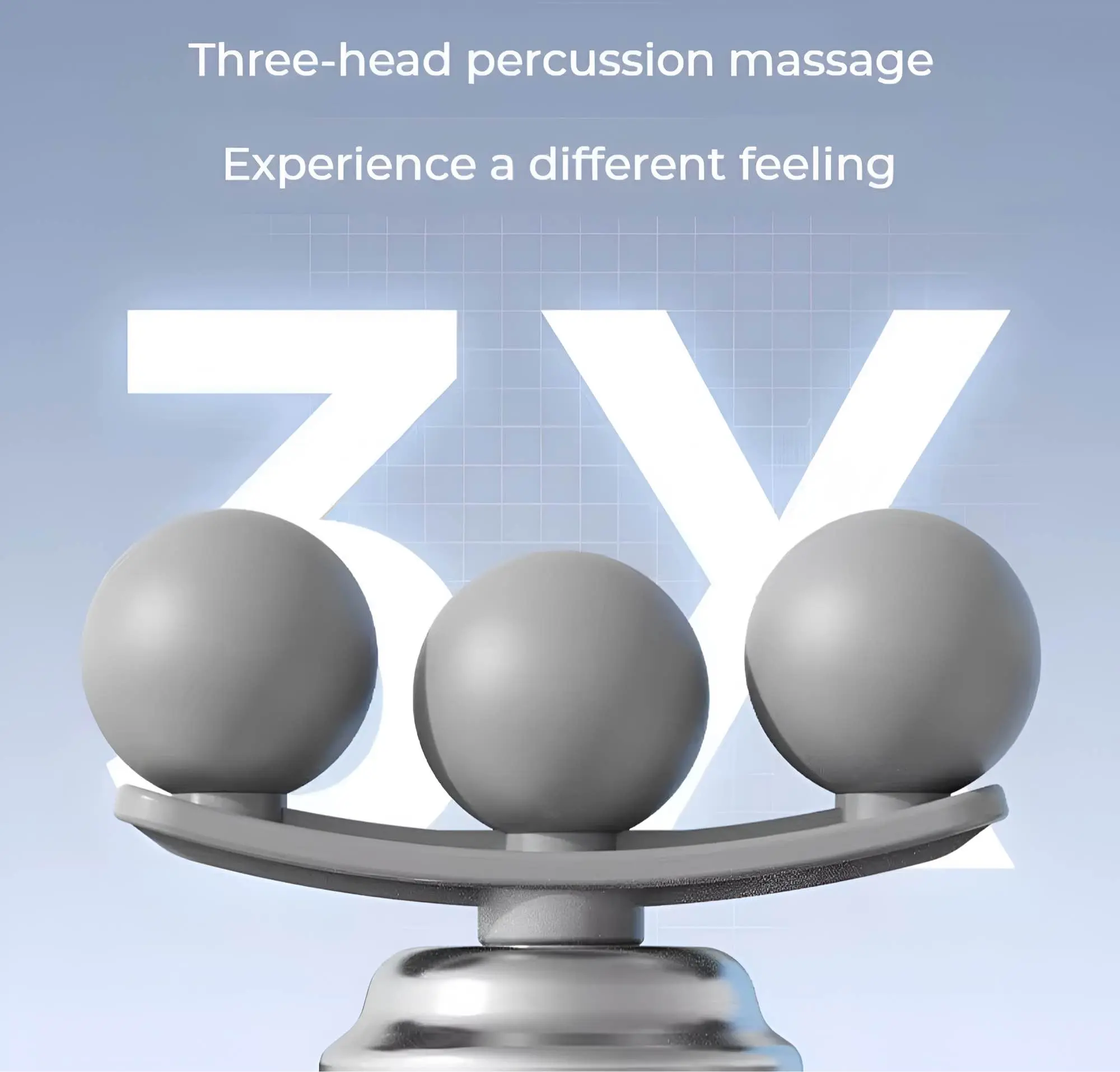 Picture of 6 Speed Mini Massage Gun Three-head Big Area Deep Tissue Percussion Relieve Fatigue Wireless Electric Massage Gun