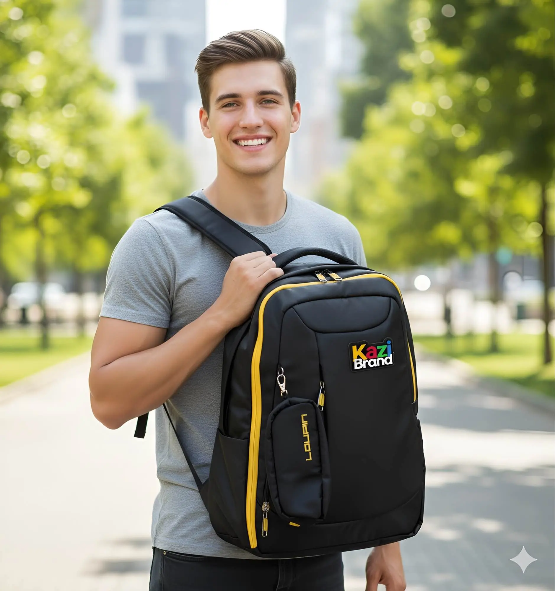 Picture of Loupin Kazi Brand High Quality Laptop Backpack for Men Boys – Stylish Waterproof Travel Bag College School Office Durable Back Pack [New Trendy]