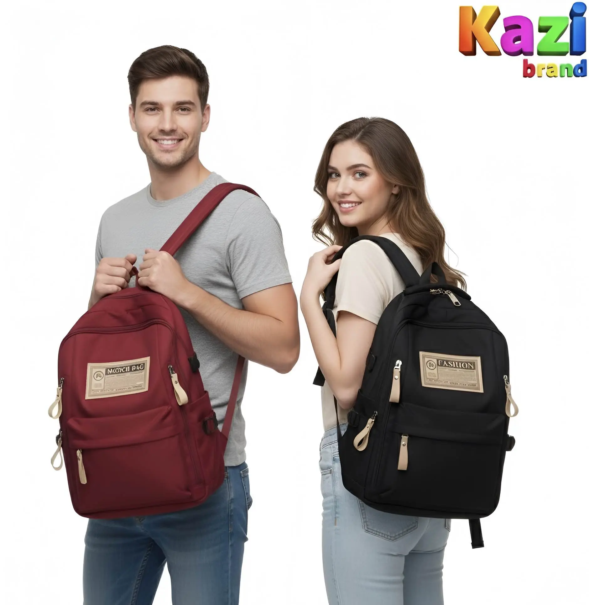 Picture of Fashion Student Backpack for School/Travel | Kazi Brand Casual Daypack with USB Port Slot | Comfortable & Large Capacity