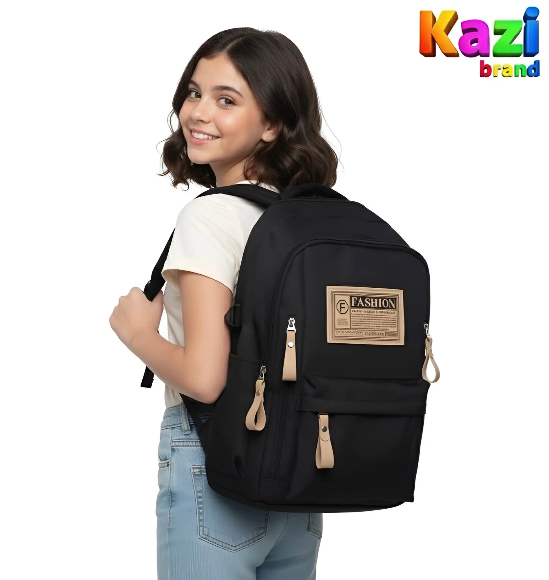 Picture of Trendy Cute & Aesthetic Black Backpack | Large Capacity for School, College & Travel