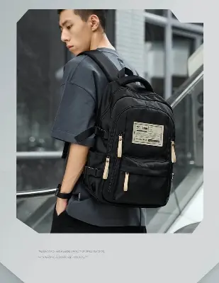 Picture of Trendy Cute & Aesthetic Black Backpack | Large Capacity for School, College & Travel