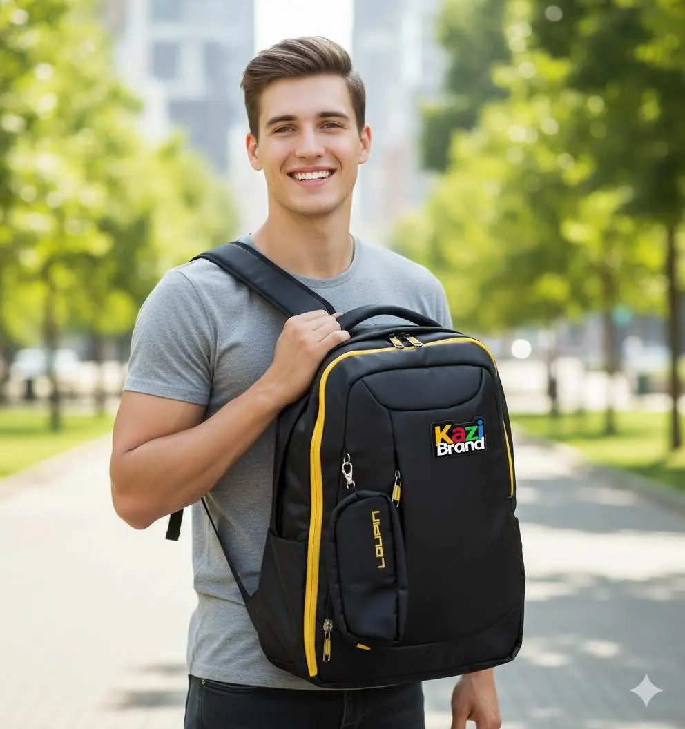 Picture of Bag Laptop Backpack for Men Boys | Loupin Kazi Brand New Trendy Waterproof School College Office Travel Daypack | Smart Anti-Theft 18 Inch USB Charging | Blue Black Coffee Available