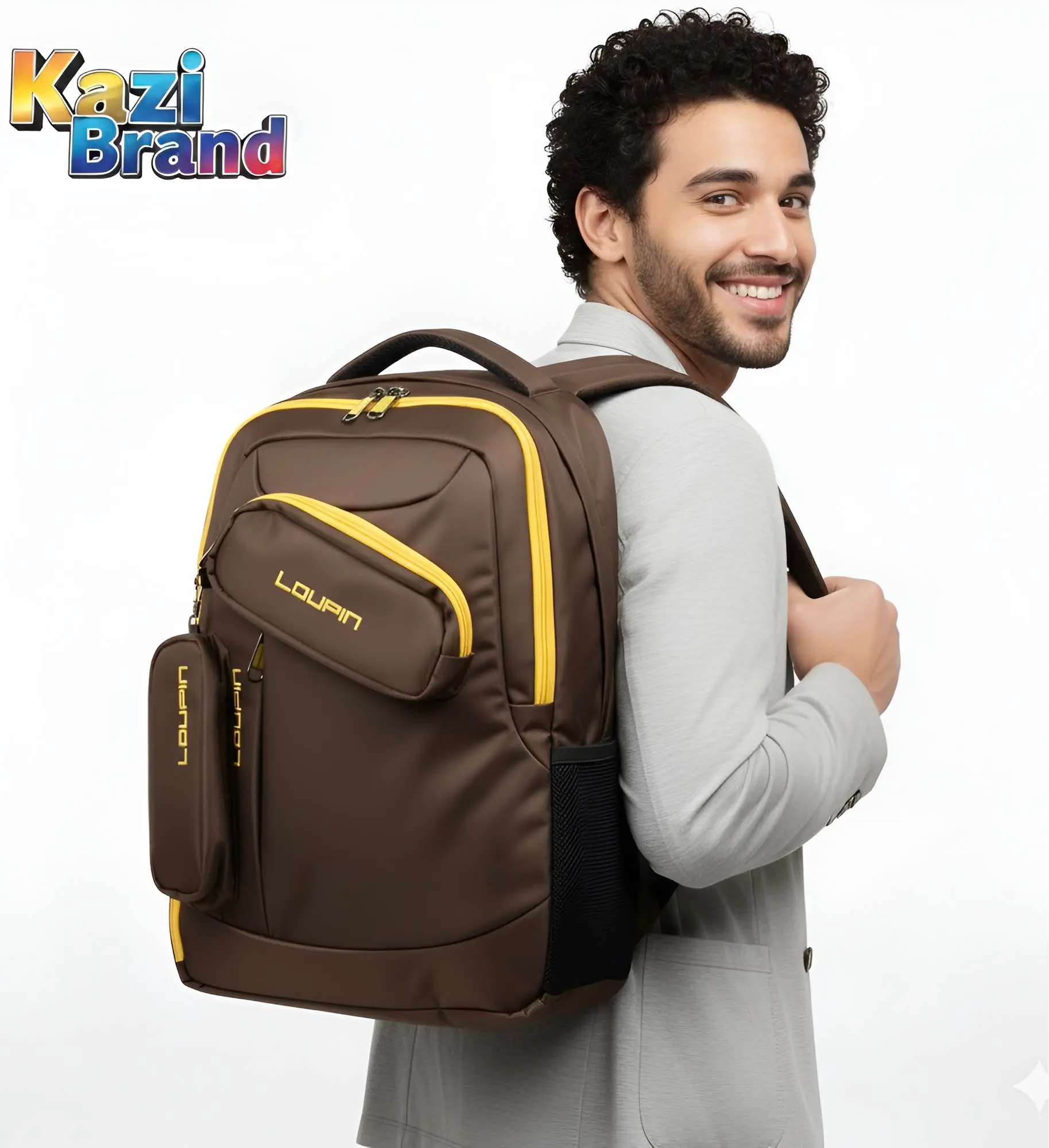 Picture of Bag Laptop Backpack for Men Boys | Loupin Kazi Brand New Trendy Waterproof School College Office Travel Daypack | Smart Anti-Theft 18 Inch USB Charging | Blue Black Coffee Available