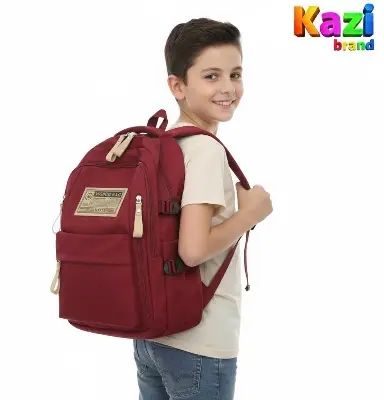 Picture of Trendy Large Capacity 18.5” Waterproof Nylon Backpack – School, College & Travel Bag for Kids & Adults | Laptop Bag Casual Preppy Style – Kazi Brand