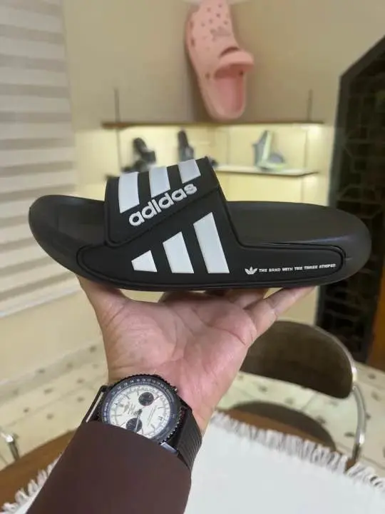 Picture of ⚡ [Hot] Adidas Adilette Slipper Slides for Men | Top-Rated 3-Stripes Black and White Casual Sandals | Waterproof and Comfortable Flat Shoes