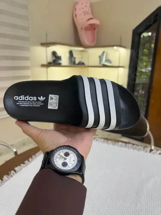 Picture of Adidas Adilette Comfort Slides for Men - Black & White