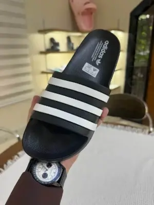 Picture of Adidas Adilette Comfort Slides for Men - Black & White