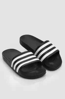 Picture of Premium 3-Stripes Men’s Slides – White & Black | Lightweight EVA Anti-Slip Comfort Slipper – Original China Stock